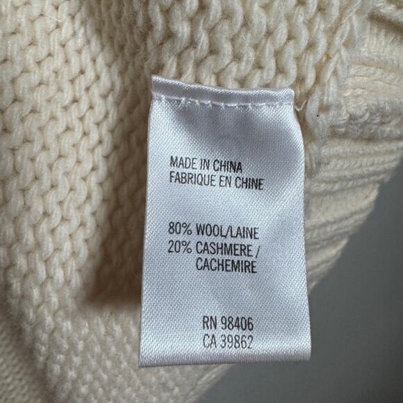 New Theory Cashmere Wool Cable Knit Sweater Vest Top Cream Small Winter Holiday - Picture 4 of 4